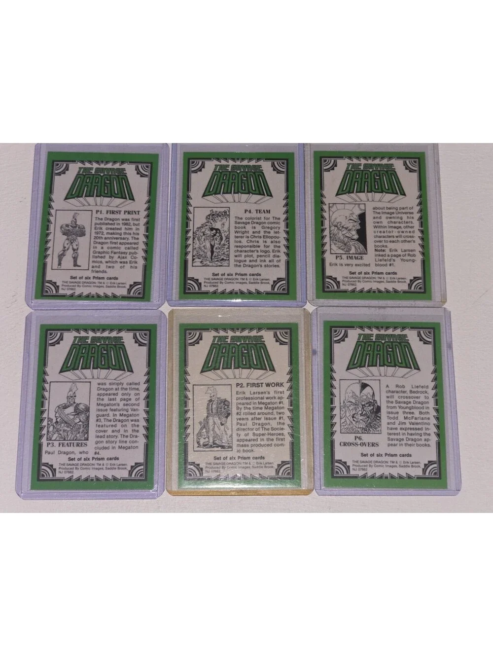 SAVAGE DRAGON COMPLETE 6 CARD PRISM SET ERIC LARSEN COMIC IMAGES 1992 NM